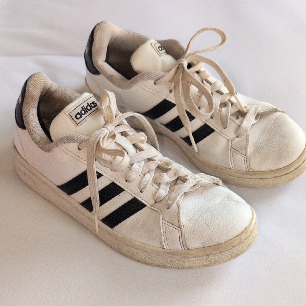 Adidas Classic White and Black Trainers